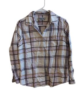 Ridgecut Toughwear Cream Mauve Long Sleeve Button Up SIze Medium